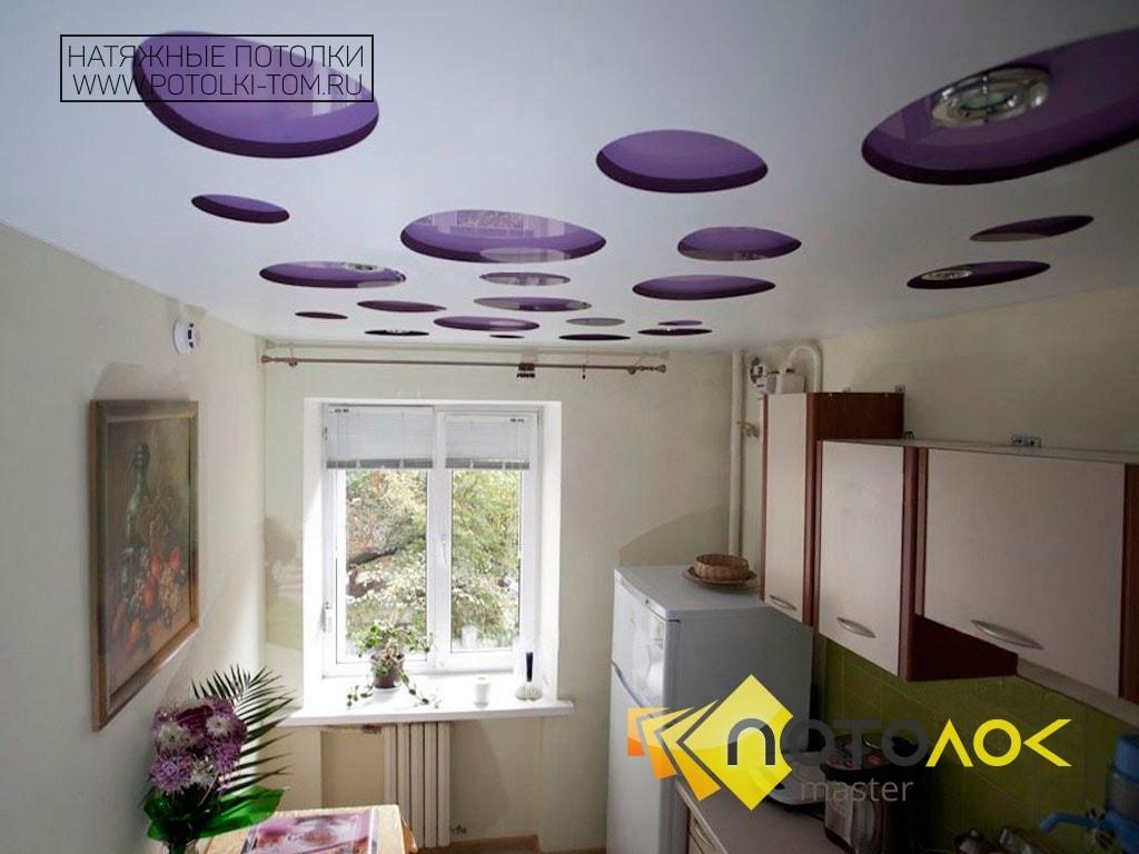 Натяжные потолки на кухне фото